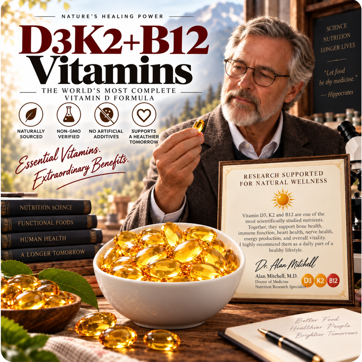 👍✅Calcium and vitamin D3+K2+B12 health supplements,Support bone and joint healt-ABB8