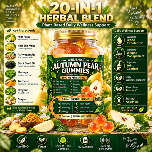 ✅🍐Autumn Pear Gummies –💟 🍐 7 Days to Healthier Blood Sugar,Soft & Chewy with a Sweet Pear Flavor-ABB8
